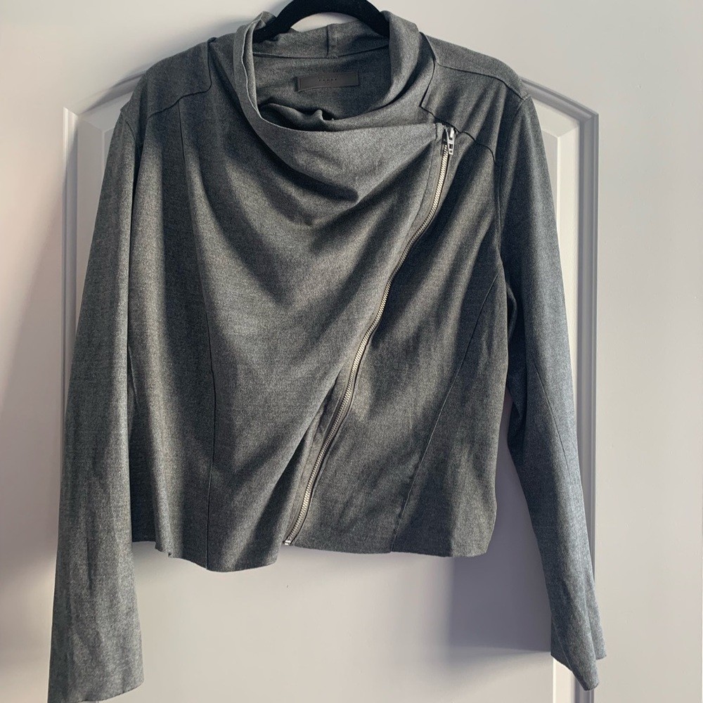 EUC Blank NYC faux suede draped moto jacket